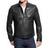 Men's Genuine Lambskin Black Leather Jacket Stylish Motorcycle Bomber Biker Outerwear MJ 113