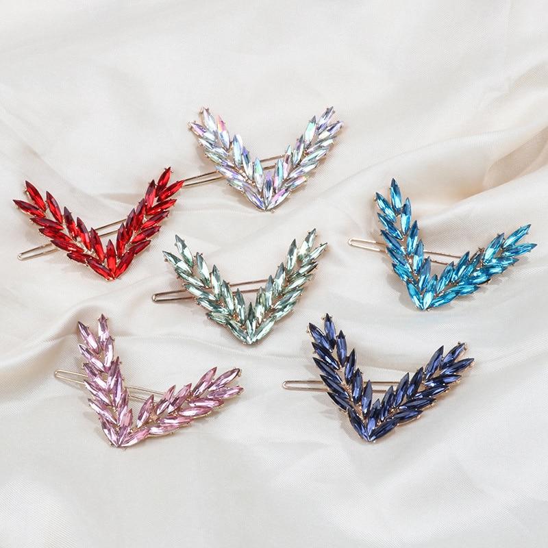 Роскошные заколки для волос с блестящими кристаллами для женщин, корейские заколки с V-образной пряжкой, аксессуары для волос для девочек, головные уборы, модные украшения, подарок