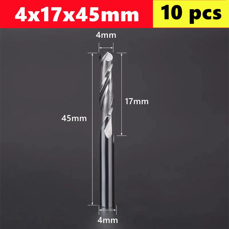 10pcs 2 Flute Ball Nose End Mill 4mm Shank CNC Router Bit Carbide End Mill Spiral Milling Cutter for Woodworking