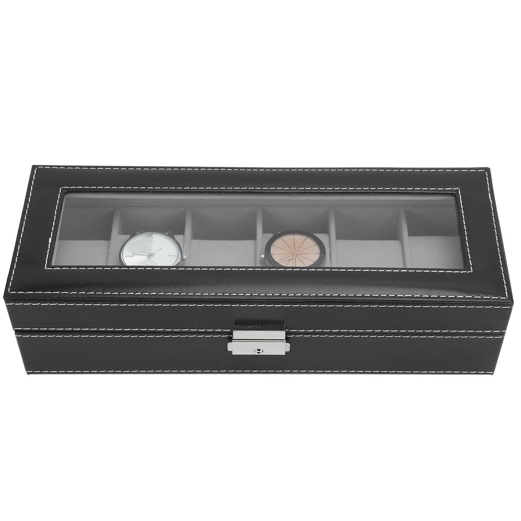 Watch Box Organizer Dislpay Delicate 6 Grids Luxury Case Jewelry Display Storage Case