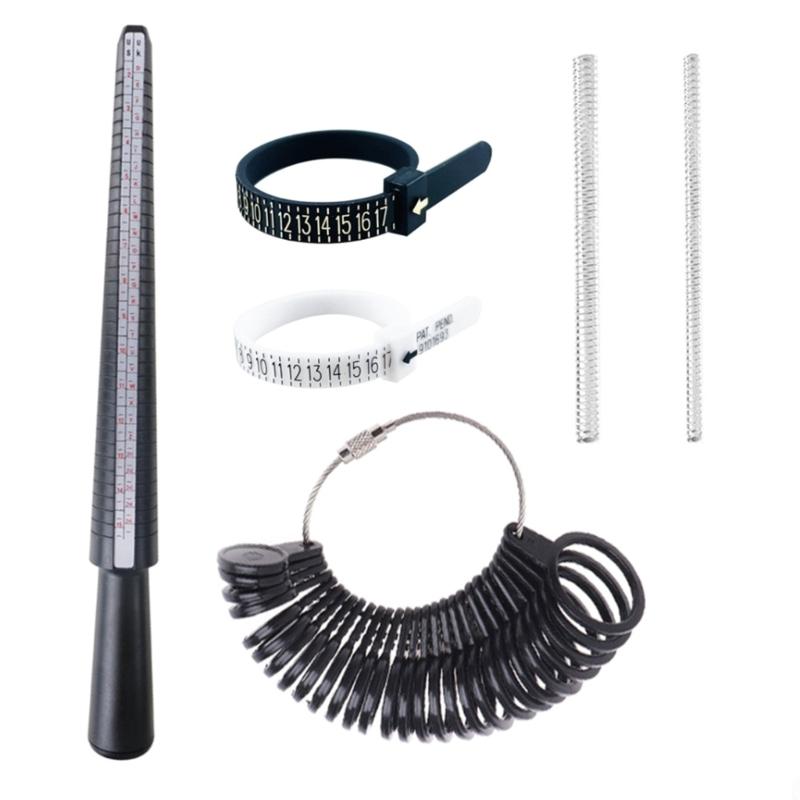 3/4/6/7Pcs Jewellery Tool Rings Size Mandrel Stick Finger Gauge Rings Sizer Measuring Jewelry Tool Set Rings Jewellery