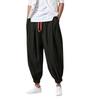 Men Harem Pants Drawstring Waist Baggy Drop Crotch Trousers Casual Loose Trousers with Elastic