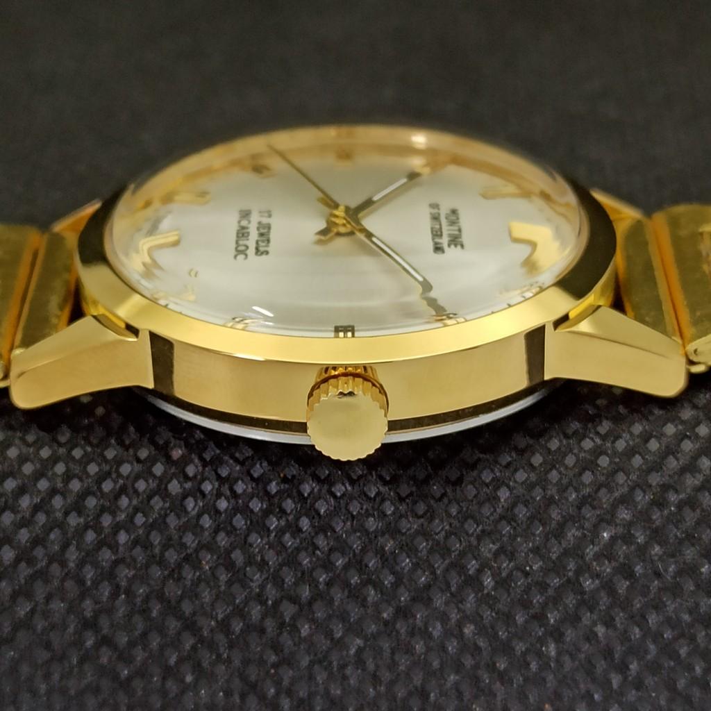 ВОССТАНОВЛЕННЫЕ ВИНТАЖНЫЕ МУЖСКИЕ ЧАСЫ MONTINE OF SWITZERLAND 17J С ПОЗОЛОЧЕННЫМ КАЧЕСТВОМ a285407-5