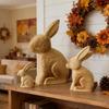 Yousheng Unfinished Wood Rabbit Statue Rustic Easter Blank Wood Bunny Model DIY Animal Painting Crafts for Spring Party Tabletop Decoration