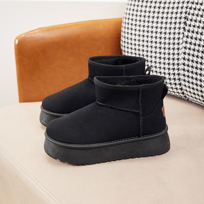 Женские зимние сапоги, новые, бархатные, на толстой подошве, с увеличением роста, повседневные, теплые, хлопковые туфли, модные хлопковые сапоги