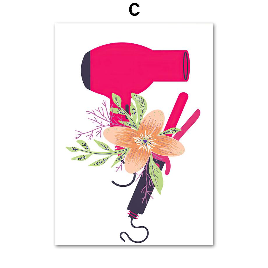 Лак для ногтей, постеры и принты, маникюр, технический подарок, спа, настенная живопись для волос, холст, живопись, цветочные настенные картины, декор для салона красоты