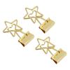 100 Pcs  Clips Star Shape Paper Clamps Hollow Long Tail Stationery Clip for School Office Gold