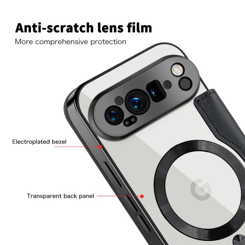Деловой кожаный флип-чехол для карт MagSafe Slim Case для Google Pixel 9 Pro XL 8A 7A Прозрачный ударопрочный магнитный чехол для телефона