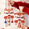 Handmade 2025 Blessing Character Pendant With Bell Good Fortune Fabric Bags New Year
