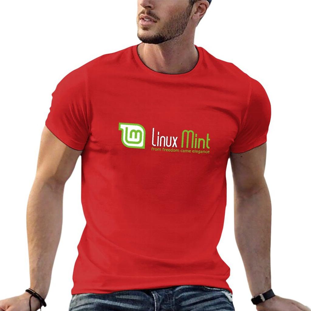Linux Mint T-Shirt Blacks Baggy Shirts Tops Mens T Shirt Graphic