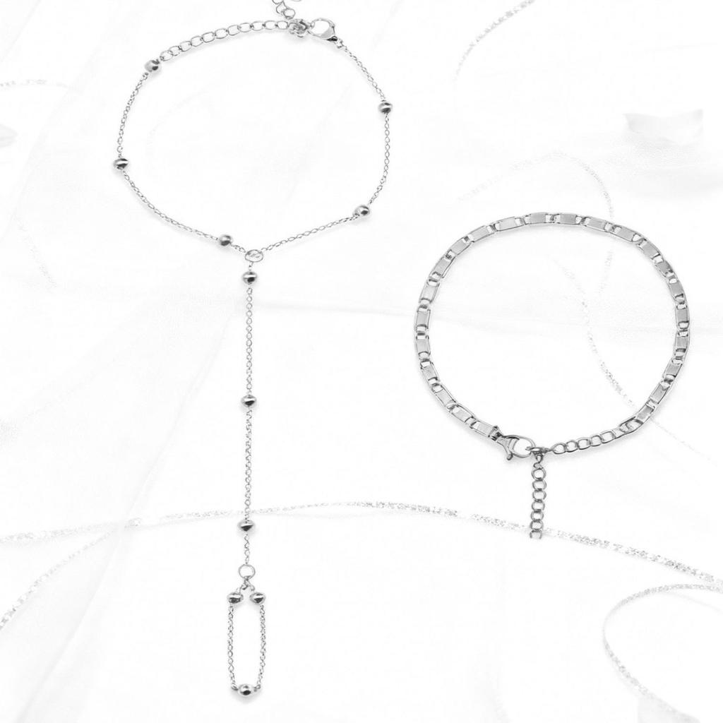 Европейский Креативный Браслет-Раб с Кристаллами и Цирконием: Женская квадратная цепочка с бусинами и соединением для пальца