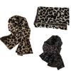 Stylish Leopards Scarves Plush Versatiles Women Scarves Comfortable Neckerchief Soft Winter Accessory