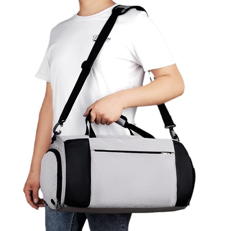 Модная портативная спортивная дорожная сумка на открытом воздухе. Практичная независимая сумка для обуви. Дорожная сумка. Разделительная сумка для сухого и влажного багажа. Цилиндрический туристический бизнес-пакет.