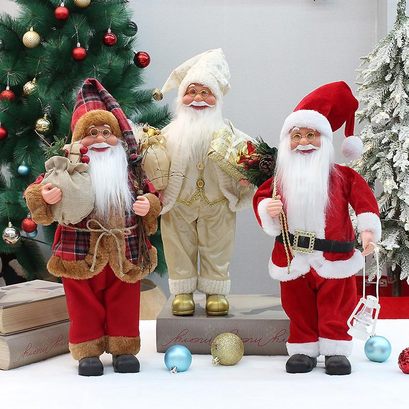 46cm Standing Sitting Santa Claus Figurine Christmas Decor Store Window Display Home Party Decoration