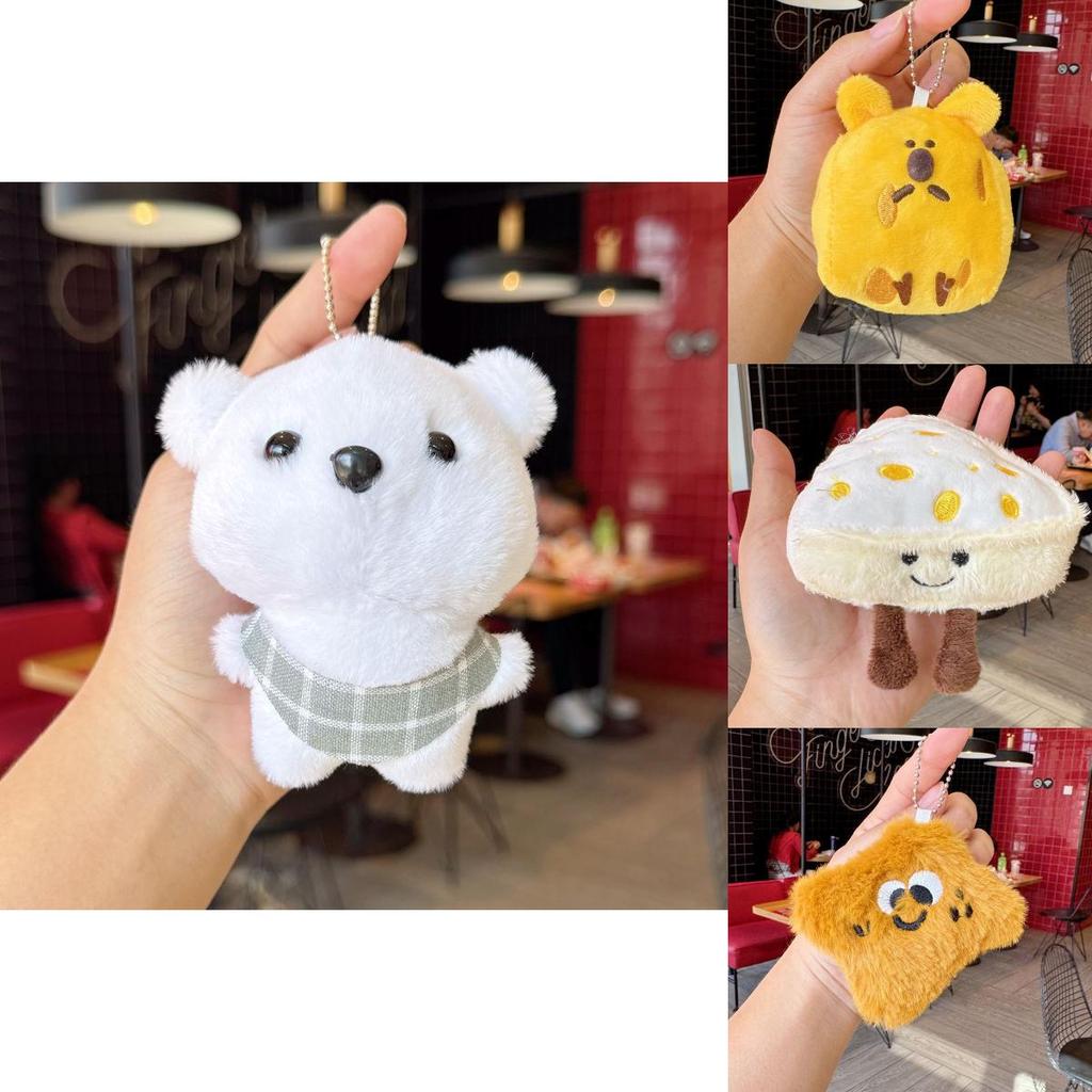 Cheddar Cheese Plush Dog Keychain With Cartoon Design For Backpack And Bag Decor