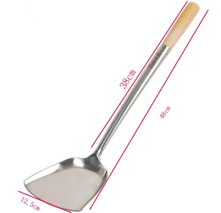 Long Handle Shovel Cooking Pot Turner Stainless Steel Spatula Turners Kitchen Cooking Utensils Cookware Tools Soup Spoon wok