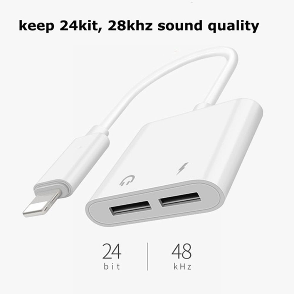 Для Iphone 7 8 X аудио адаптер сплиттер двойной разъем для зарядки наушников/аудио/адаптер для вызовов