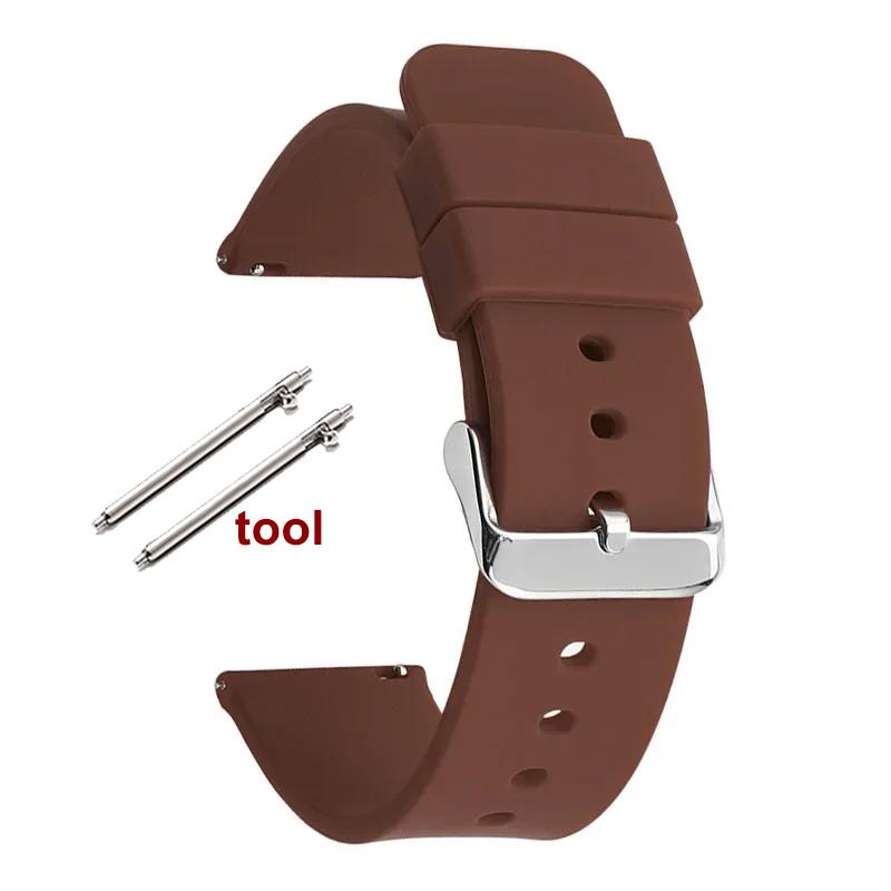 12/14/16mm 18mm 20mm 22mm 24mm Quick Release Silicone Strap Waterproof Rubber Wristband for Huawei GT2/GT3 Smart Watch Bracelet