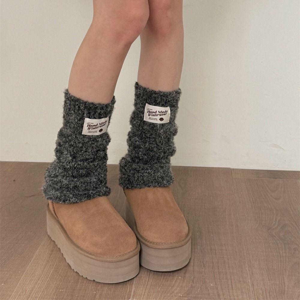 Winter Kintted Y2k Leg Warmers Soft Leg Warmer Women Fashion Plush Stockings Girls