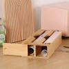 2/3 Compartment Cling Film Cutter Box Bamboo Fresh Bag Holder Kitchenware Towel Organizer  Home