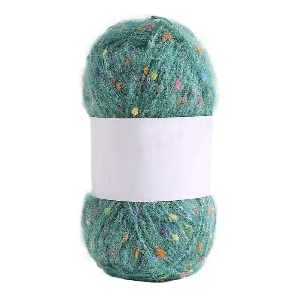 Colored Dots Plush Rainbow Thread DIY Crochet Knitting Soft Hand-woven Scarf