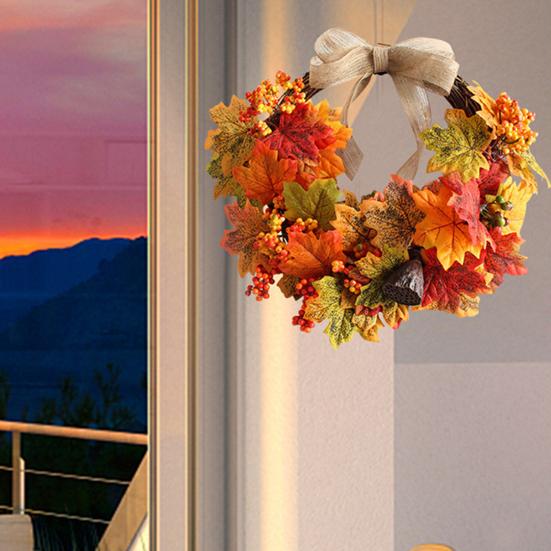 Поддельный кленовый венок, праздничный сенсорный, сохраняющий свежесть, изысканный подвесной аксессуар, подвесная гирлянда, домашний декор