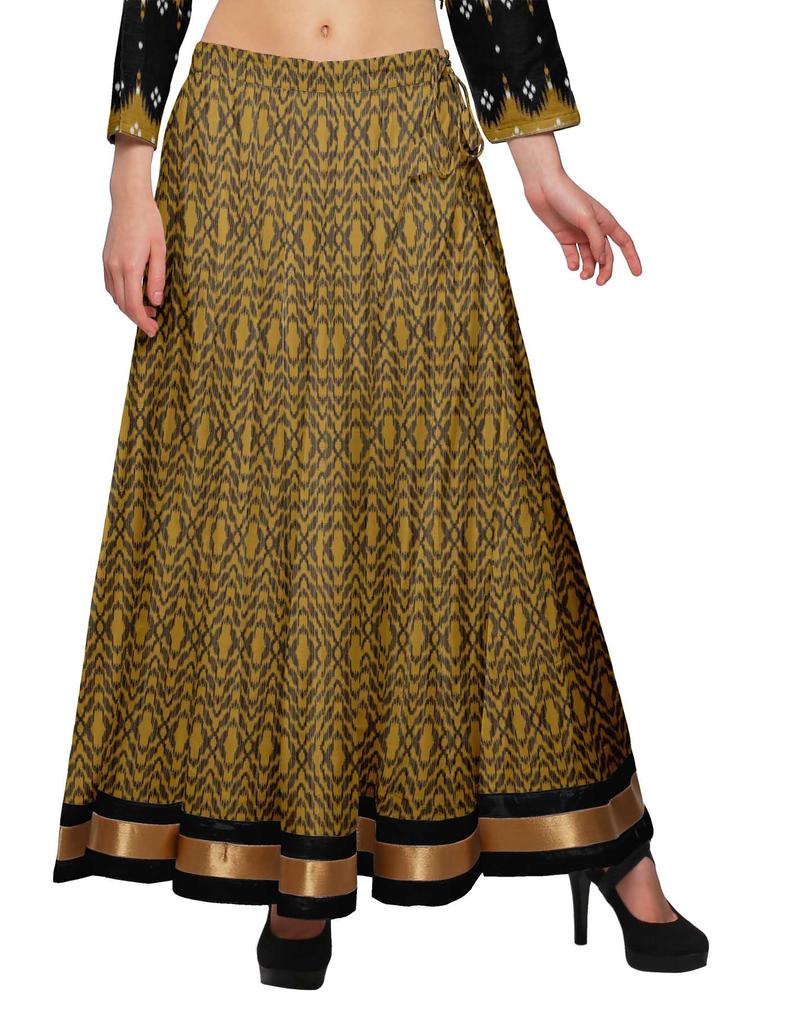 Moomaya Two Piece Long Skirt And Crop Top Printed Indian Ethnic Set For