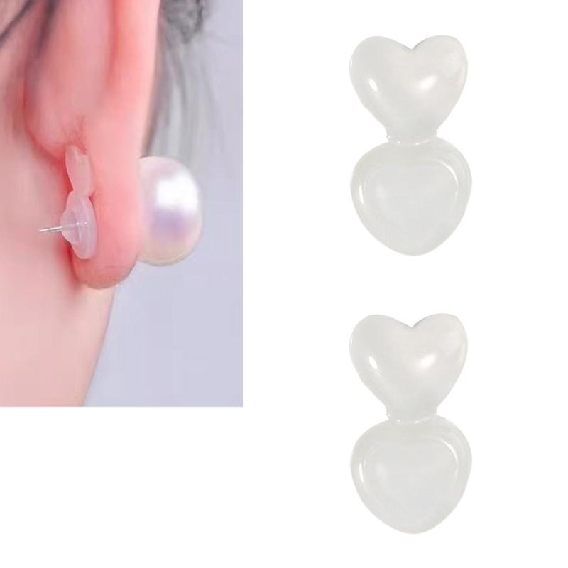 10 шт. Силиконовые лифтеры для серег в форме сердца Застежки-сердечки для серег-пусетов и отвисших мочек Удобные Надежные Сменные детали