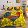 Пододеяльник с изображением курицы размера King Queen и акварельного петуха для детей, подростков и взрослых, одеяло из полиэстера с изображением сельскохозяйственных животных