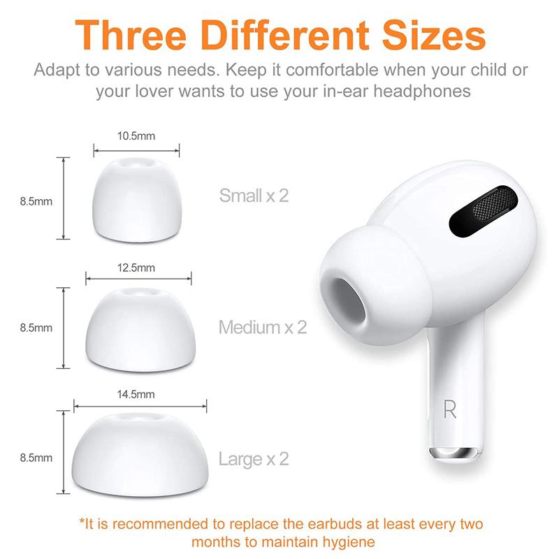 3 Pairs Ear Tips for Airpods Pro Noise Reduction Silicone Earbuds Ear Pads Earplug Cover for Airpods Pro Eartip Earcap Plug