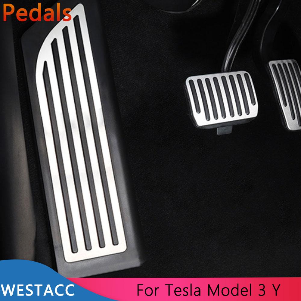 Алюминиевые автомобильные педали, мертвая педаль, подставка для ног, защитный чехол для педали Tesla Model 3 Model3 2017 2018   