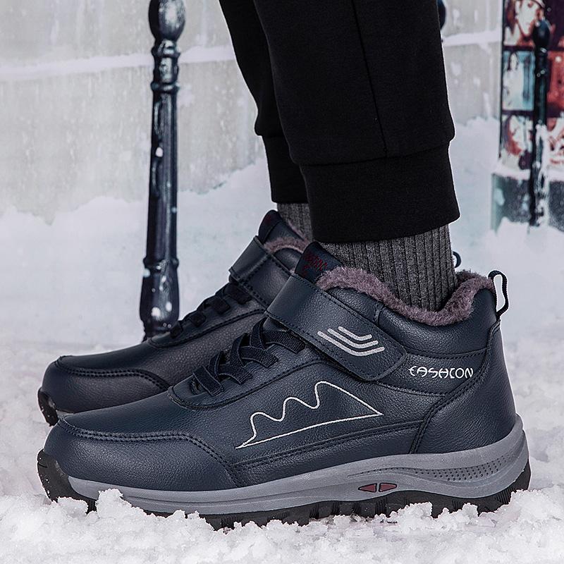 Осенне-зимняя мужская теплая хлопковая обувь Ppel, уличная нескользящая хлопковая обувь большого размера для пожилых людей