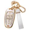 Чехол для автомобильного ключа с золотым краем и узором из камня с подвеской-брелком