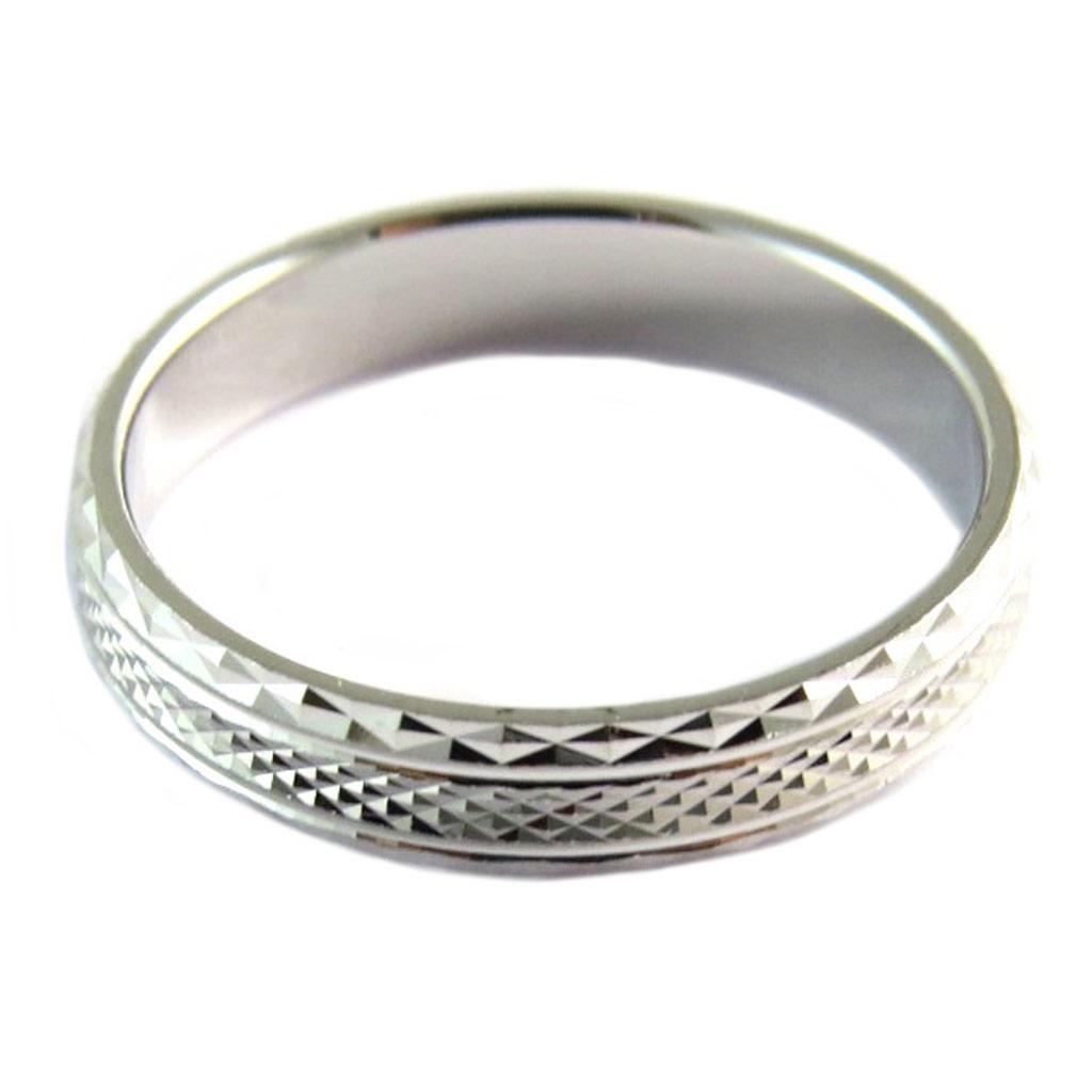 Silver (rhodium) 'Lien d'Amour' Silver Wedding Ring - 4 Mm
