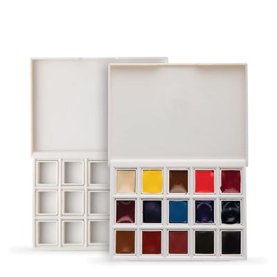Daniel Smith Solid Watercolor Paint Extra Fine Ultimate Mix 15 Color Set Half Pan Пластиковые пустые контейнеры включены 285650009 Case/15