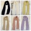 Y2K Plush Shawl Solid Color Long Narrow Scarves Punk Knitted Scarf  Outdoor