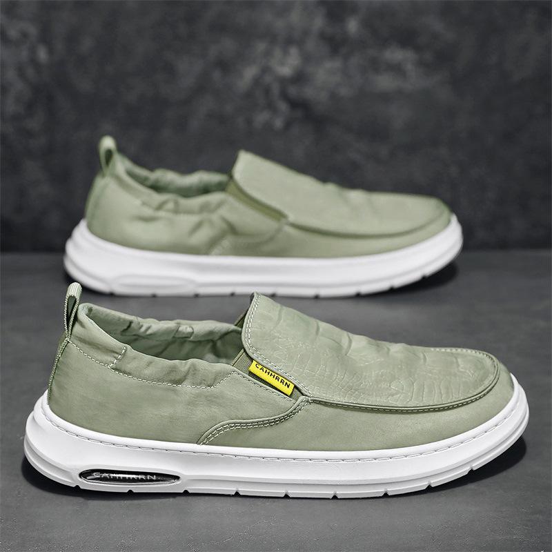 2024 new Japanese umbrella cloth shoes men's thin sewn sole breathable canvas shoes one pedal soft sole Doudou shoes men
