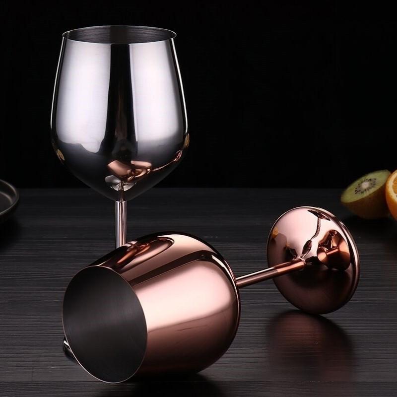 500ml 304 Stainless Steel Goblet Beer Cup Juice Drink Goblet Shatterproof Party Bar Large-Capacity Goblet Bar Metal Mug