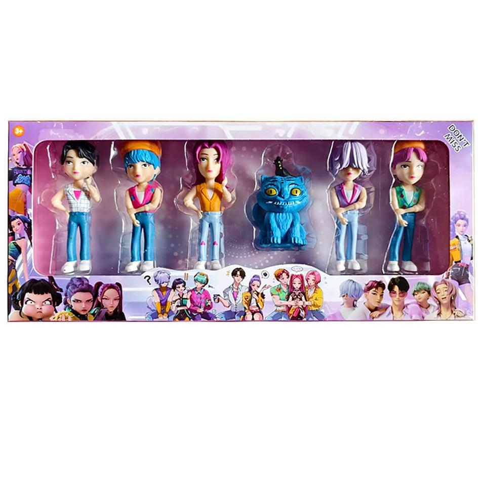 Новый набор из 6 фигурок Аниме Saja Boys Kpop Серия Охотники на демонов Игрушка-фигурка Украшение Статуэтки Орнамент Рождество Детские игрушки Подарки