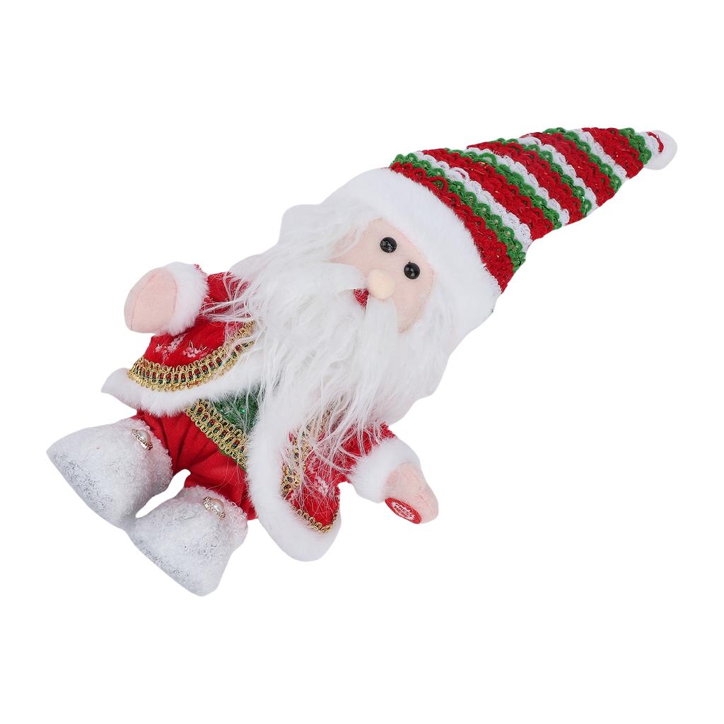 Walking Santa Toy 28.5cm Singing Electric Santa Toy Stuffed Doll with Music and Light for Home Decor