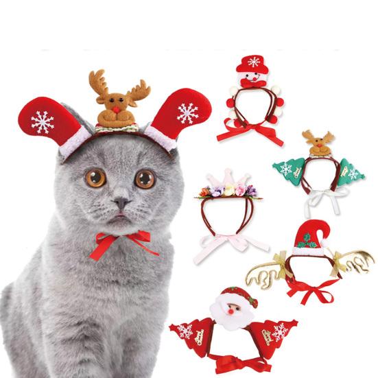 Dogs Cats Christmas Patterns Headband Photography Props Pet Headwear Accessory