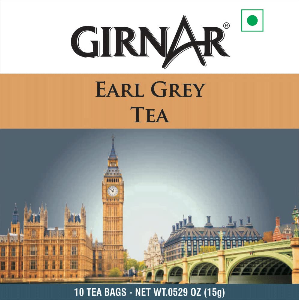Чайные пакетики Girnar Earl Grey Черный с Бергамотом В индивидуальной фольгированной упаковке Премиальный Аромат Классический Ежедневный Заварка Упаковка 1 10 чайных пакетиков