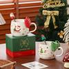 Christmas Ceramic Cup Cute Bow Mug Coffee Cup Christmas Gift High Looking Water Cup Souvenir