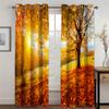 Осенний пейзаж леса и кленового листа Бесплатная доставка 2 шт. Тонкая затеняющая оконная штора для гостиной спальни Декор Крючок