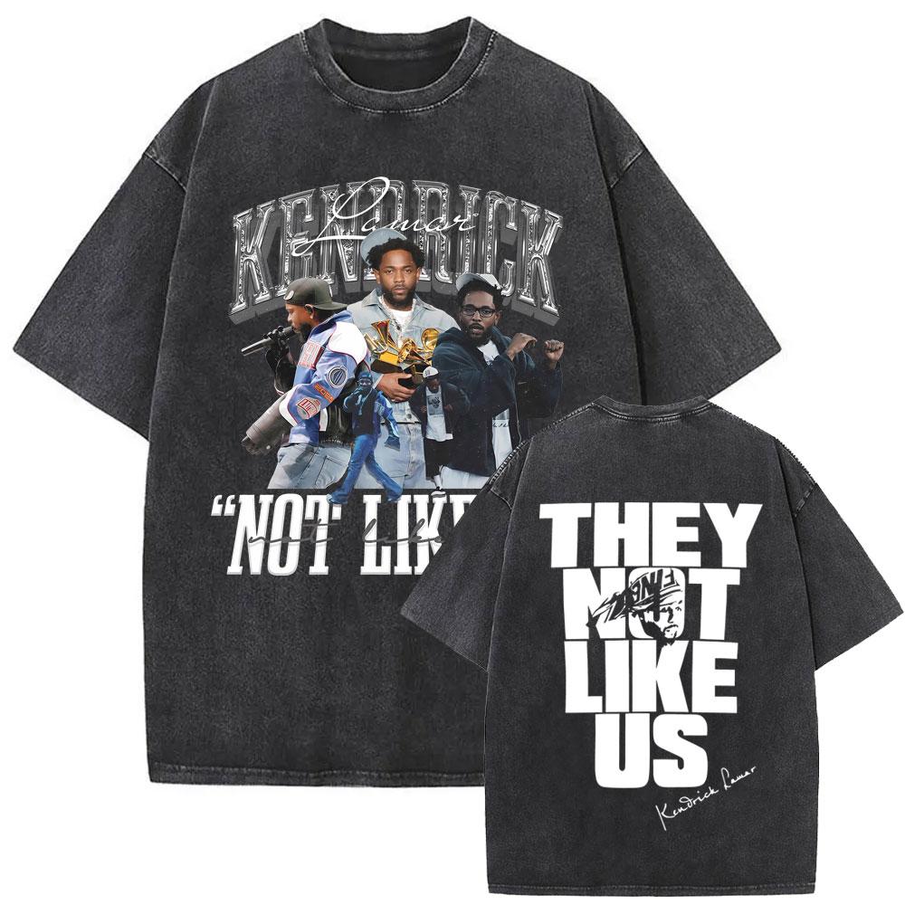 Limited Rapper Kendrick Lamar They Not Like Us Washed Vintage Tshirt Summer Men Women Hip Hop Oversized Street Crewneck T Shirt