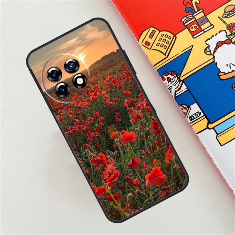 Красный Цветок Мака Чехол Для OnePlus Nord CE 4 3 2 Lite N10 N20 N30 OnePlus 12 11 9 10 Pro 10T 9R 10R 12R Чехол