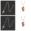 Stainless Steel Palestinian Map Pendant Necklace Ethnic Style Couple's Trendy Titanium Steel Accessory