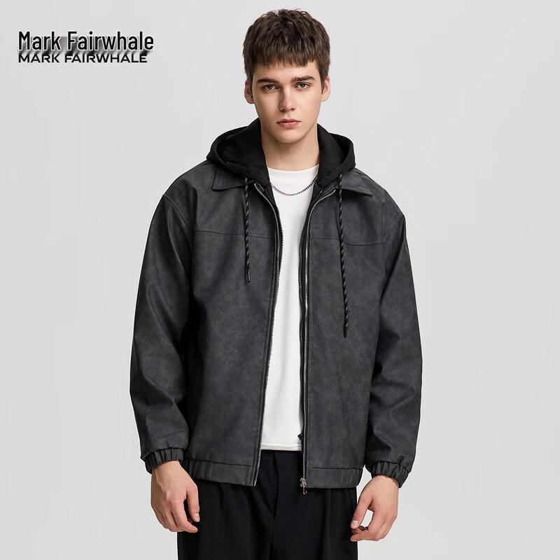 Mark Fairwhale Мужская куртка с капюшоном под искусственную кожу
