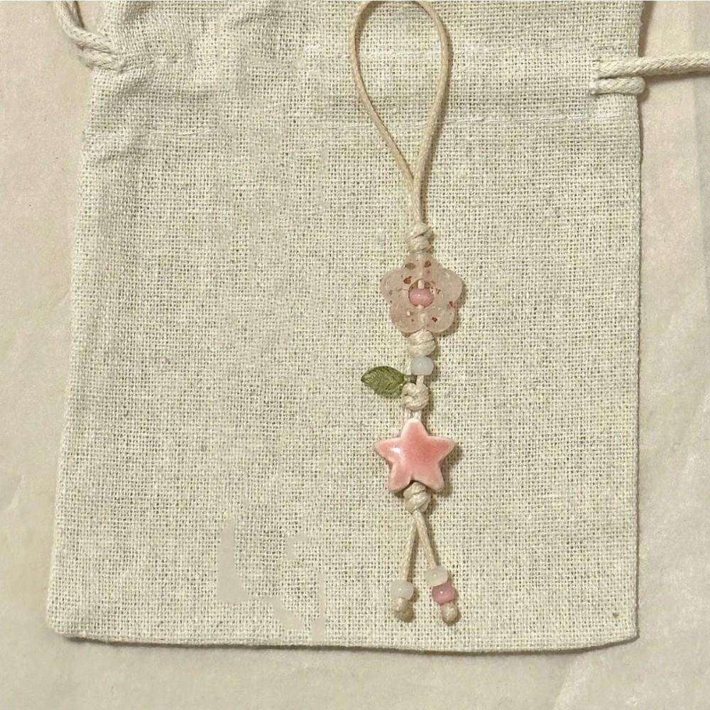 Pastel Colors Star Flower Phone Charm Bag Decoration Phone Lanyard  Telephone Accessories