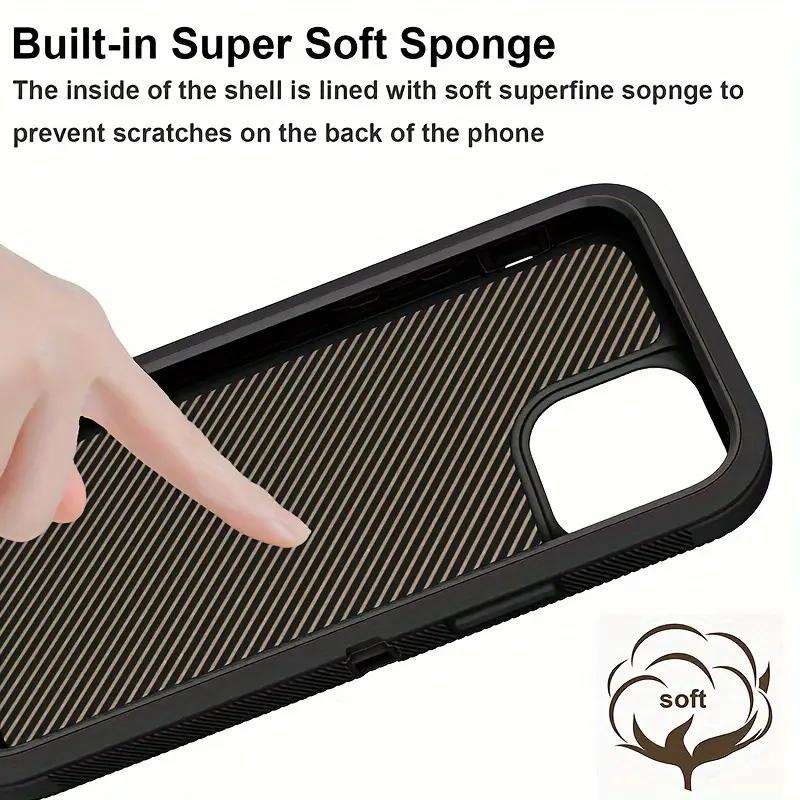 Shockproof Protective Phone Case for IPhone 16 Case Body Rugged Dust Proof 3 Layer Tough Phone Cover for iPhone 15 14 Pro Max